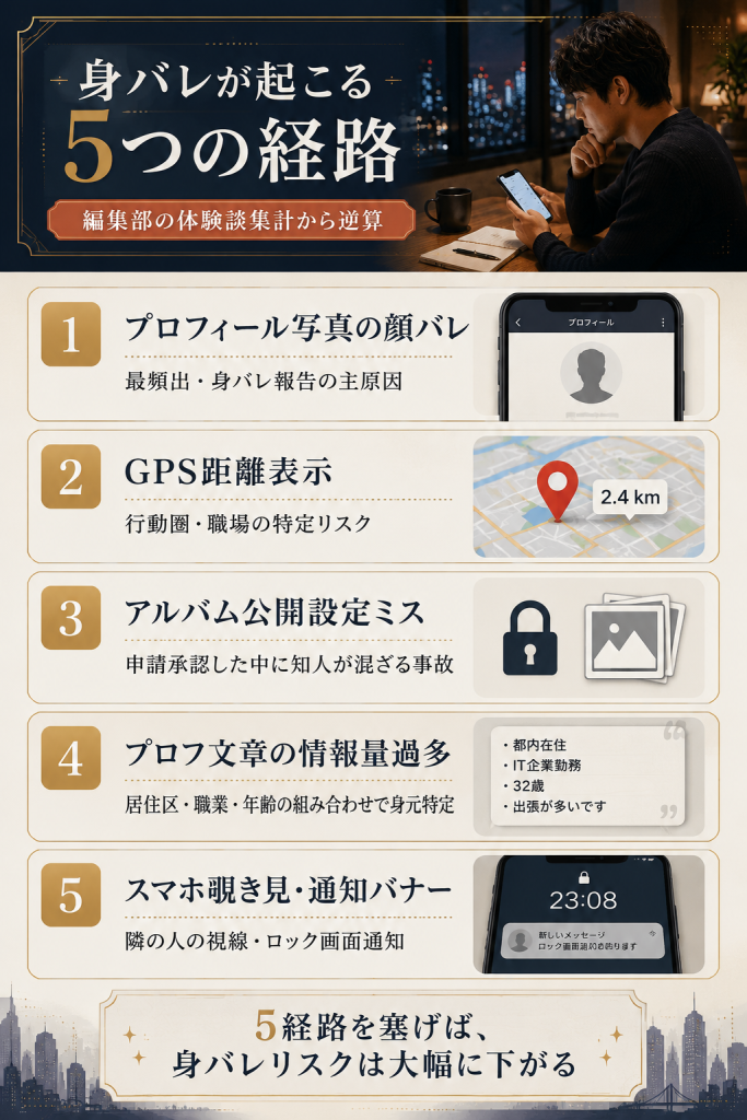 ナイモン身バレが起こる5つの経路(写真・GPS・アルバム・プロフ・覗き見)