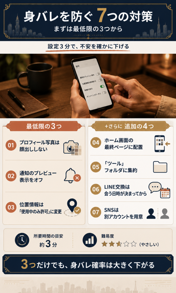 アンバードで身バレを防ぐ7つの対策｜最低限の3つと追加の4つ