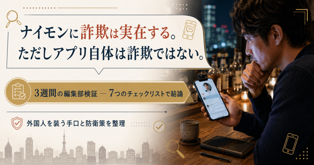 ナイモンに詐欺は実在するがアプリ自体は詐欺ではない