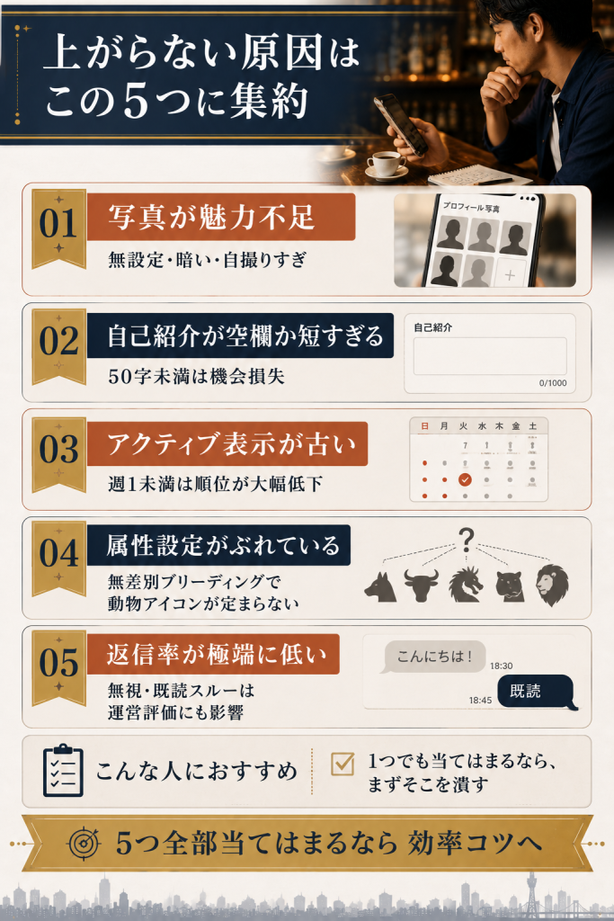 ナイモンのレベルが上がらない5つの原因を編集部が整理したチェック図解